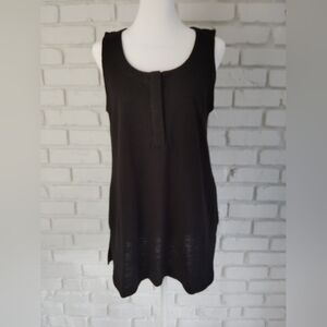 Chico's Black Sleeveless Scoop Neck Tunic Tank Sz 1